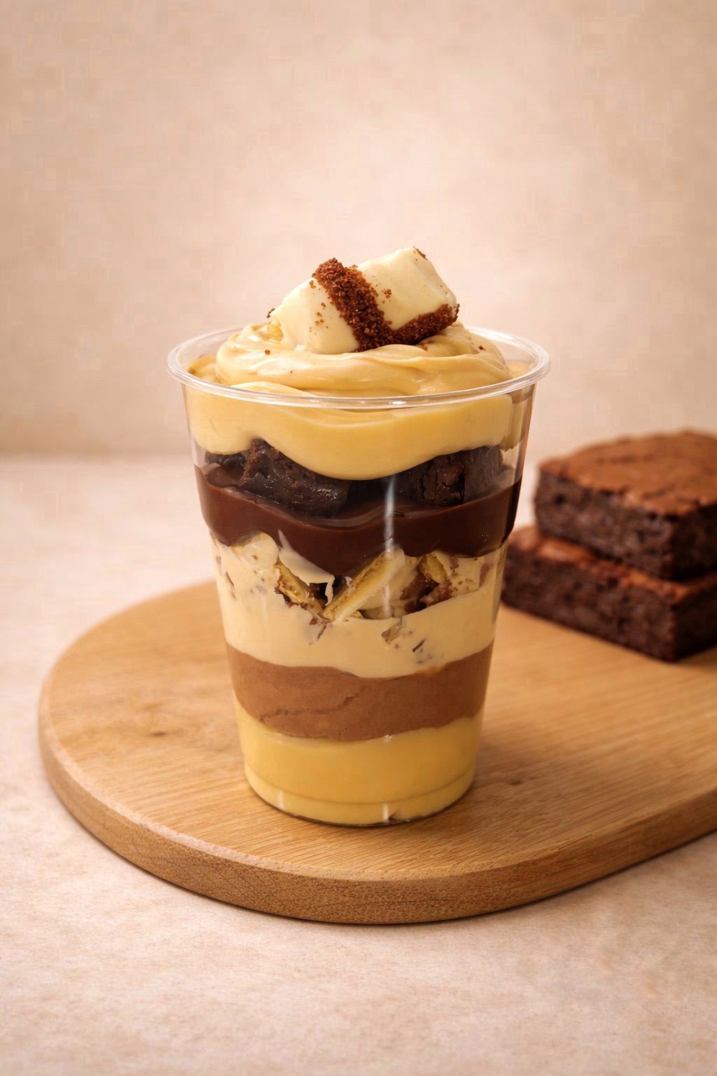 Copo da felicidade com chocolate e creme