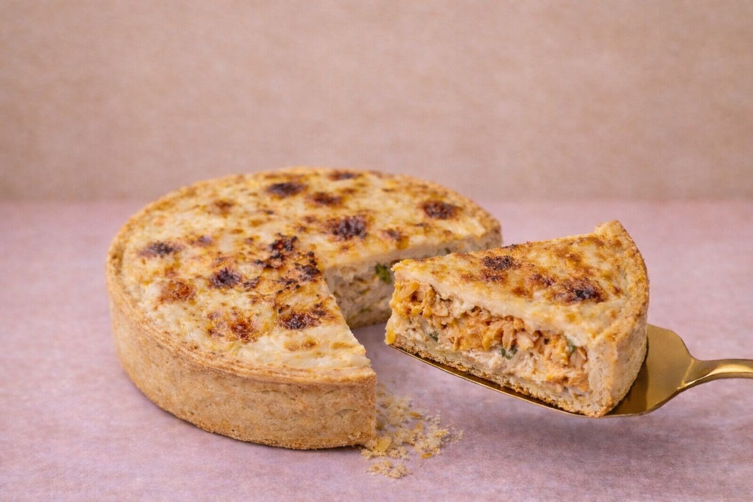 Quiche artesanal de frango com catupiry